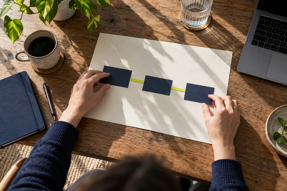 Paper campaign planning at a desk