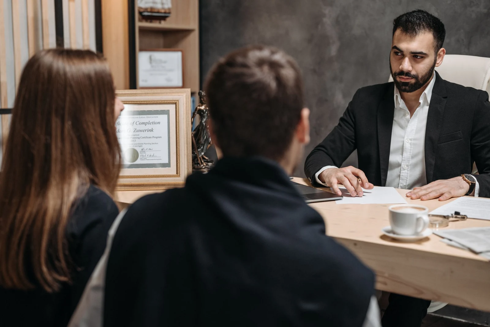 Consultation around an office desk