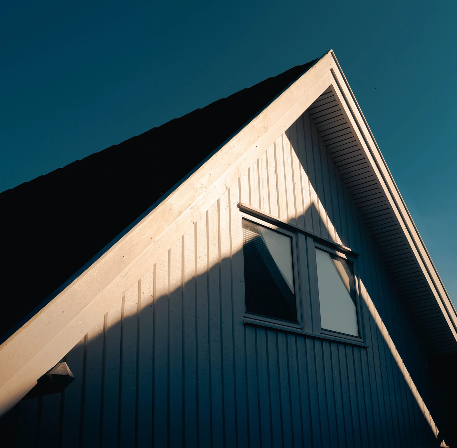 Architectural roof detail in sunlight