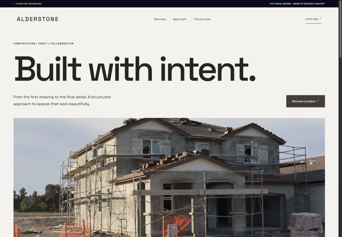 Alderstone Construction concept website, captured from the interactive HTML demo