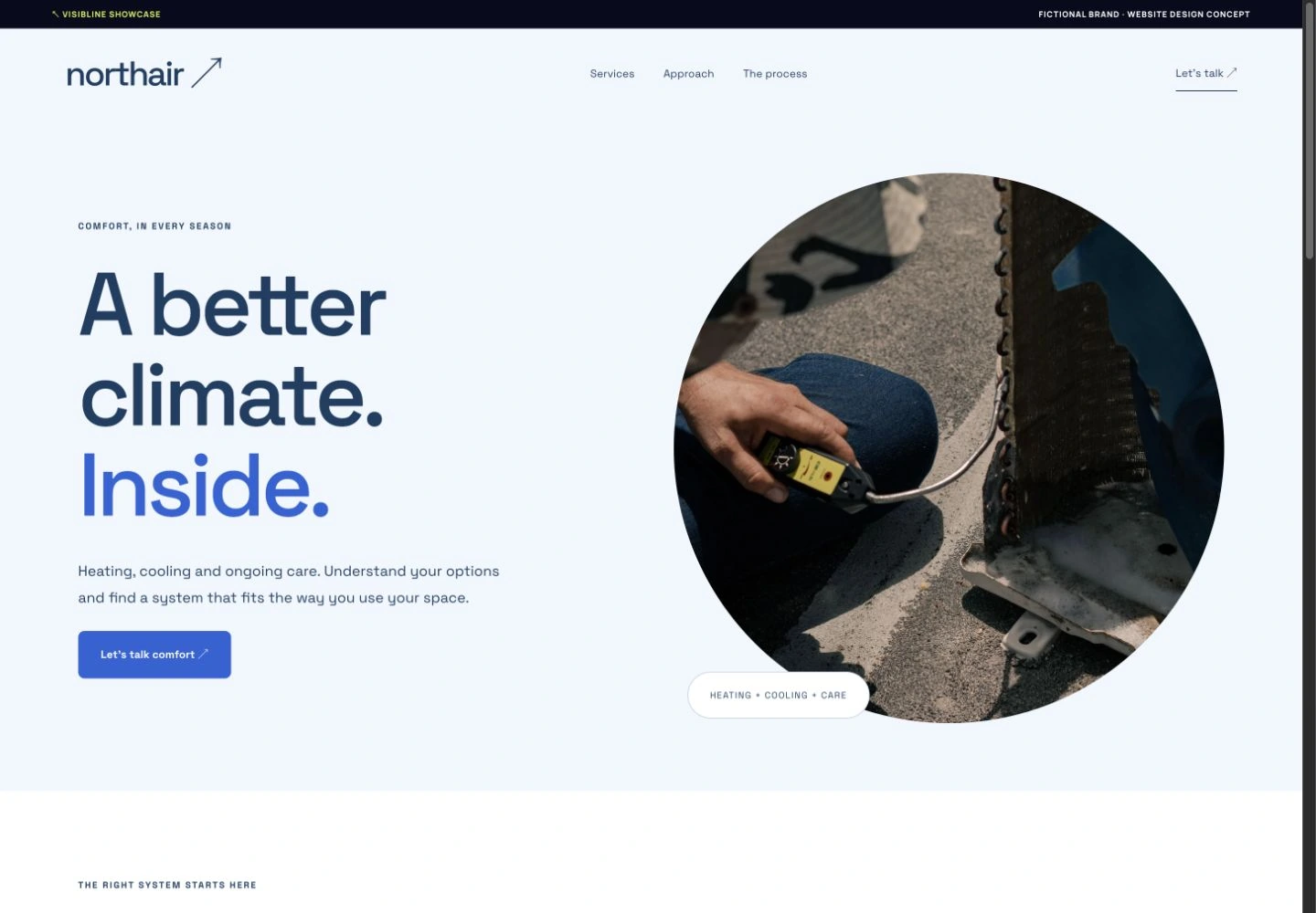 Northair concept website, captured from the interactive HTML demo